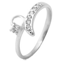 Classy White CZ Silver Finger Ring-FRL090, 12