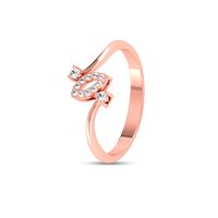 Swerve Fern Diamond Finger Ring-RRI01017, 18 kt, si-gh, 12