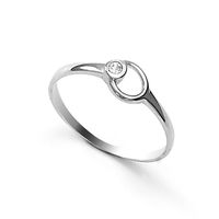 Cute White CZ Silver Finger Ring-FRL085, 12