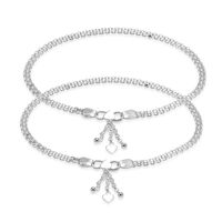 Silver Ethnic Heart Charm Anklet-ANK087