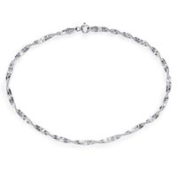 Twisty Chain Silver Anklets-ANK1P004