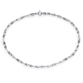 Twisty Chain Silver Anklets-ANK1P004