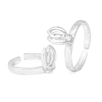 All Lit Silver Toe Ring-TR315