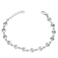 Shimmer Heart Silver Bracelete- BR018