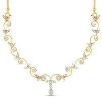 Leaf Diamond Necklace-RBN00513, 18 kt, si-jk