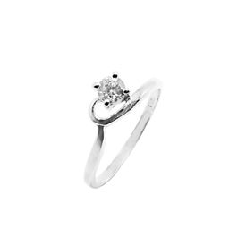 Lovely White CZ Silver Finger Ring-FRL101