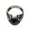 Oval Black Onyx Oxidised Silver Ring-FRL151