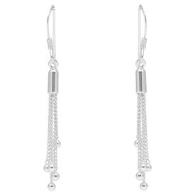 Sleek Drop Silver Earrings-ER053
