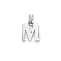 Alphabet 'M' Silver Pendant-PD112