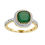 Green Stone Diamond Finger Ring-RRI00203