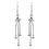Trio Layer Silver Drop Earrings-ER055
