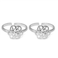 Gracy Floral Silver Toe Ring-TR303