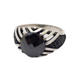 Stone Solid Silver Ring-FRL149