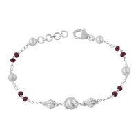 Pearl & Beads Silver Bracelete- BR027