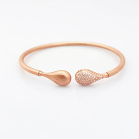 Rose gold Pear end Cz silver kada-BNG054
