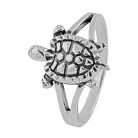 Tortoise Sterling Silver Finger Ring-FRL142, 15