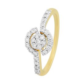 Circled Diamond & Gold Ring-RRI00417