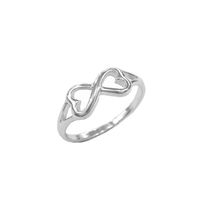 Double Hearts Silver Finger Ring-FRL084, 12