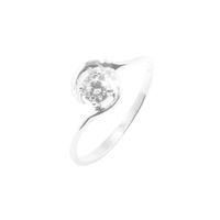 Ideal White Zircon Silver Finger Ring-FRL103, 14