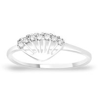 Sparkling White Zircon Silver Finger Ring-FRL061, 12