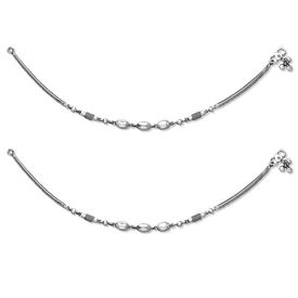 Silver Beads Anklets-ANK096