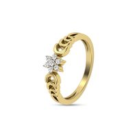 Flower Petals diamond Finger Ring-RRI01108, 18 kt, si-gh, 12