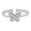 Sparkly Butterfly Zircon Silver Toe Rings-TR390