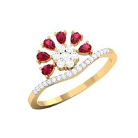 Color Pop Flora Diamond Ring-RRI00376, 18 kt, vvs-gh, 12