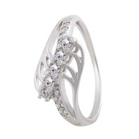 Beautifully Crafted Zircon Silver Finger Ring-FRL088, 14