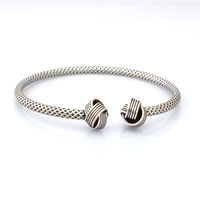 Oxidised twisted ends silver kada-BNG059