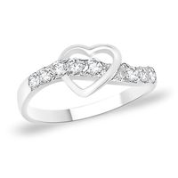 Spectacular Heart CZ Silver Ring-FRL049, 12