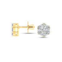 Bloom Floral Diamond Earrings-RS0079, 18 kt, si-gh