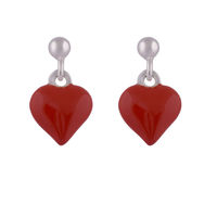 Puff Hearts Silver Earrings-ERMX011