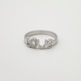 Love Zircon Silver Ring-FRL193
