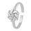 Majestic Flower Zircon Silver Toe Ring-TR402