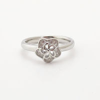 Cutwork Floral Silver Ring-FRL199