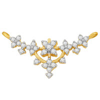 Floral Bunch Diamond Mangalsutra- GUTS0068T, si - ijk, 14 kt