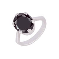 Black Onyx Silver Ring-FRL138, 14