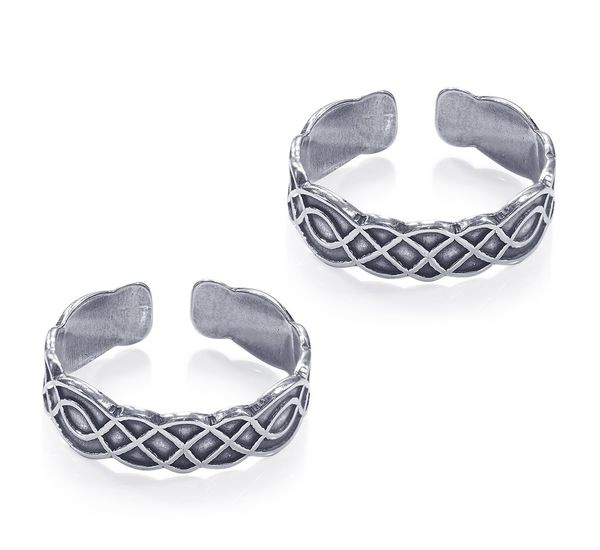 Buy Silver Chest 925 Pure Sterling Silver Oxidized Toe Ring for Women And  Girl Pair of 2 Stylish Toe Ring Silver Flower Cut Design Bichhiya Online at  Best Prices in India - JioMart.