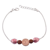 Navaratan Beads Rose Gold Bracelete-BR089