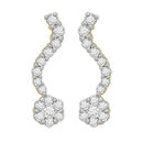 Single Row Diamond Earrings- BAER0771, si - ijk, 14 kt