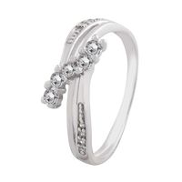 Shiny White CZ Silver Finger Ring-FRL011