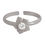 Zircon Flower Silver Toe Ring-TR492