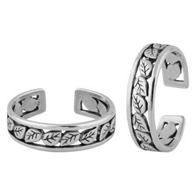 Leaflet Silver Toe Ring-TR386