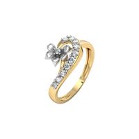 Diamond Floral Hold Ring-RRI00786, 18 kt, si-jk, 12