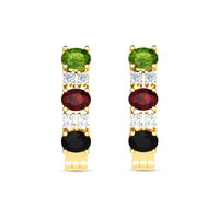 Colourful Diamond Earrings-RBL0050, si-gh, 18 kt