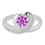 Captivating Heart & Flower Zircon Ring-FRL126