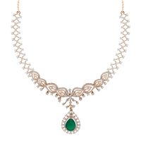 Adora Petals Drop Diamond Necklace-RBN0085, 18 kt, vvs-gh