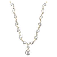 Swirl Diamond Necklace-RBN0042, 18 kt, vvs-gh