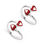 Red Duo Silver Toe Ring-TR404